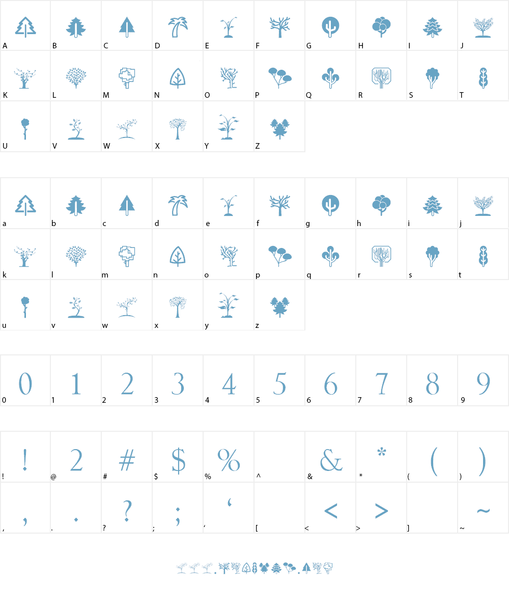 Trees Go Font Character